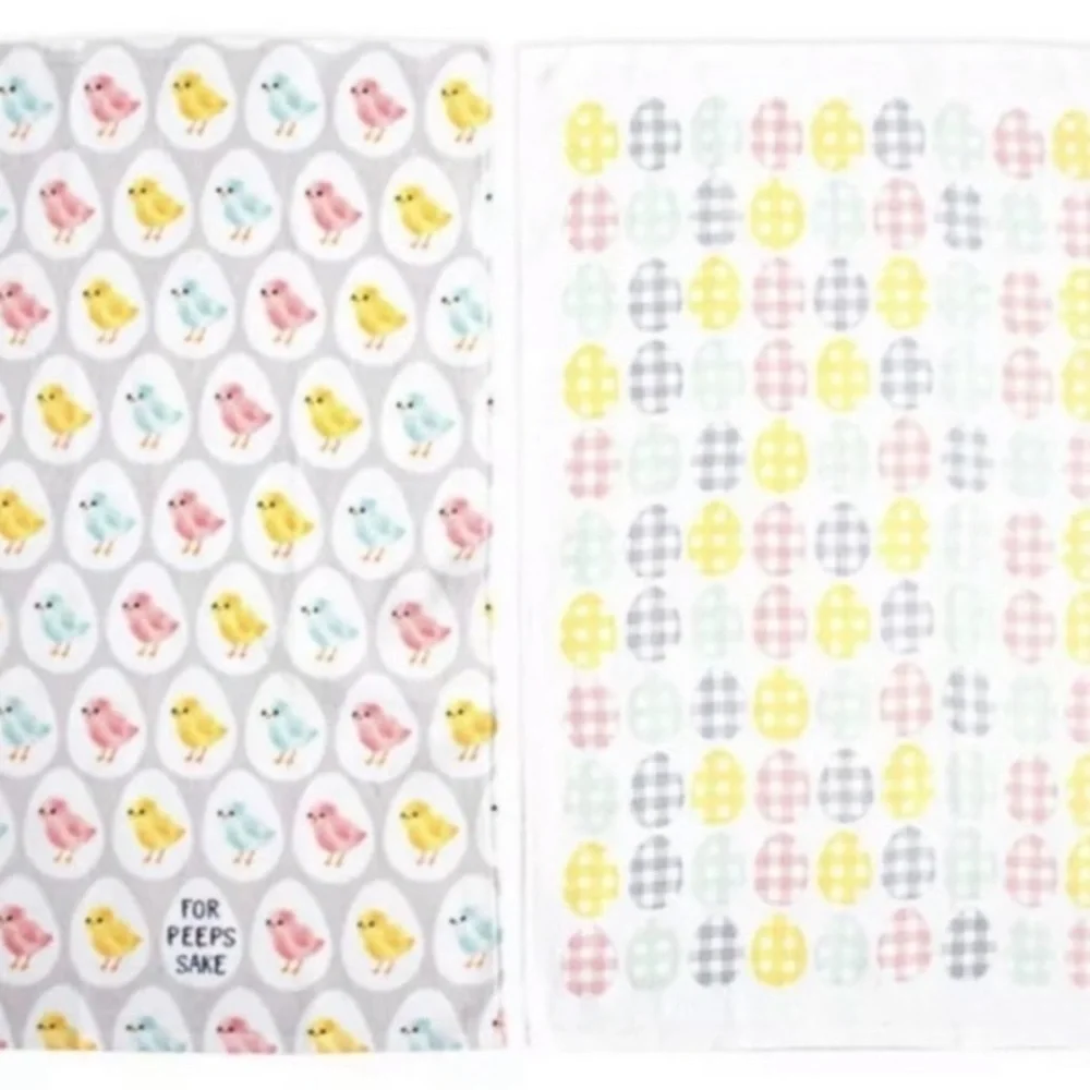 Set of 2 Easter Peeps Kitchen Dish Towels
